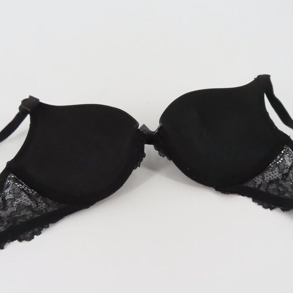 Victorias Secret 34B Dream Angels Push Up Black Lace Trim Bra Underwire Padded - Picture 9 of 14